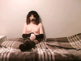 Female Mask Doll Zip-Tied and Vibrated