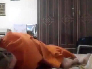 Pakistani Pathan Girl in Orange Shalwar Showing Her Ass