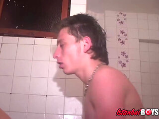Deniz Fucks Straight Ekrem Bareback in the Bathroom