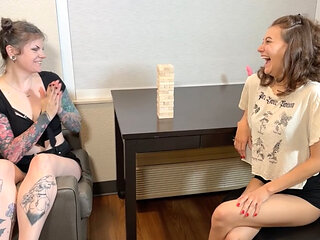 A playful twist on Truth or Dare Jenga with stripping
