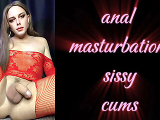 Anal Masturbation Sissy Cums Hands Free