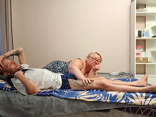 Cumming From Blowjob to Stepmom in Mouth