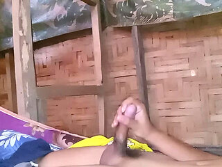 Morning exercise masturbating and cum