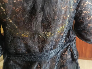 Black Colour Transparent Dress