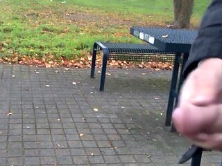 Big-Cock German Daddy Wanks Outdoors