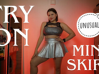 Curvy Mini Skirt Haul - Shiny Silver, Sparkly Tinsel, Transparent Blue and Fluffy Tutu