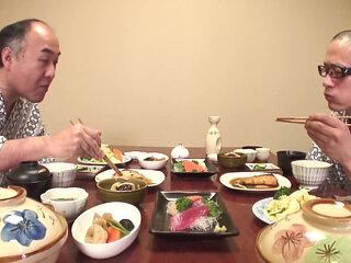 After Finishing Lunch, These Sexy Guys Enjoyed a Great Fest with the Girls.