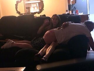 Amateur ass spanking action