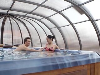 Sexy Russian brunette Angie Moon fucks her sugar daddy