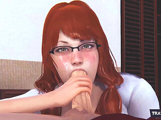 MILF Stepmom Struggling Dick with Her Mouth