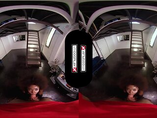 Virtual Reality - Ebony Babe Domino Testing Your Superpowers In Deadpool Xxx