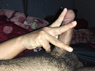 Stepsister shook Stepbrother's big salmon with her hand Hindi StepMOM