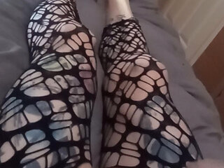 Sissy in fishnets wanking until cum
