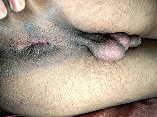 Close-up Deep BIG Butt Plug Masturbation Indian Brown  Tight Pink Asshole