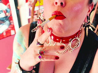 A Smoking Mistress, Tina Snua, Smoking 2 Cigarettes Tip To Tail - Drifting  OMI OME snap Inhales