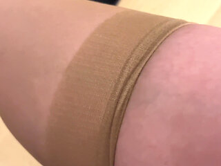 Show off Your Feet in Beige Knee-high Socks