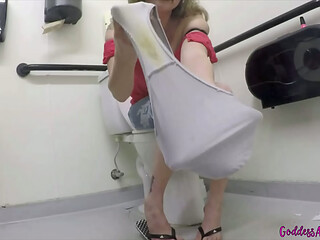 Peeing in Toilets &amp_ Masturbating in Pantyhose