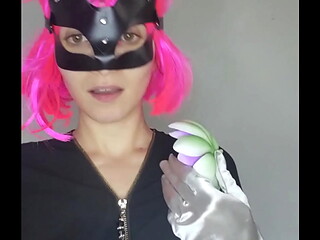 Observe my passionate self-pleasure with a kitty mask and big tits