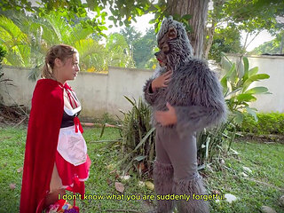 Little Red Riding Hood Was Lost in the Woods and Was Made to Suck Cock by the Big Bad Wolf
