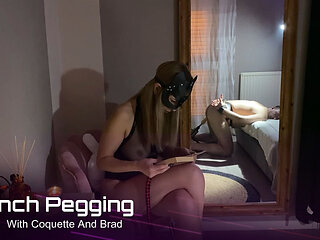 French Pegging - Femdom: Whipping, Fucking Machine, and Blowjob Under Control