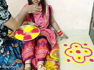 On the festival of Holi I called dever  to my house and had sex with him I enjoyed it very much Indian desi fucking pussy