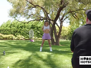 BTS - Petite Jesse Pony Gets Her Tits Out During A Photoshoot!