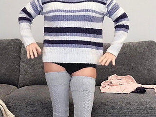 Winter Weather Big Titty Sweater Try on Haul - Fashion Fetish E29 - MILF Stella