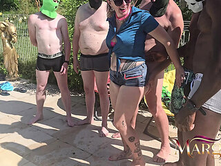 Sexy MILF Gangbanged Hard by BBCs - Outdoor Anal & DP Fuck on Pleasure Island