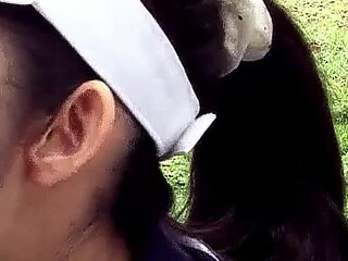 Asian Girl Outdoor at Golf Fucked by Several Uncensored