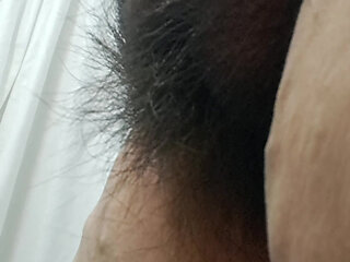 Mom's mature pussy is fat and hairy, perfect for fucking.