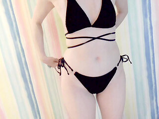 Mayu No59 Swimsuit Fitting, Anal Licking, White-eyed Orgasm, Semen Eating, Nipple Piercing, Squirting, Convulsive Orgasm