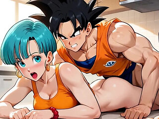 Goku Fucks Horny Bulma Doggystyle - Uncensored Anime Hentai Moaning & Big Dick