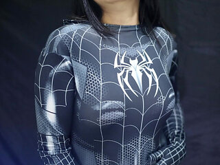 ASIAN SPIDERWOMAN COSPLAY , GET FUCK UNTIL CREAMPIE IN PUSSY