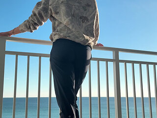 Cum with Me on the Balcony in Front of the World!