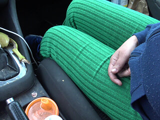 French Canadian Stepmom Touching Her Stepsons Cock in the Car in Montreal