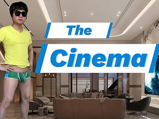 A musculine guy wanders around the city where he found out a secret cinema where he got his surprise group sex with strangers