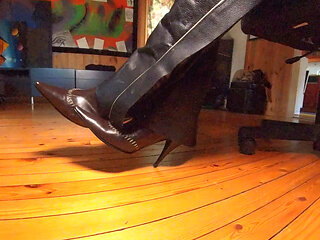 Leather chaps and pointy boots