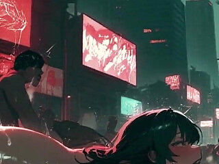 Mega-fucker Awakens: Future Slut Kira Gags on 30cm Virgin Cock in Ai Anime Hentai