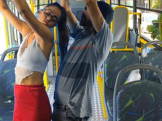 Student Being in the City Bus