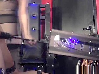 Mistress dominating subject with machine