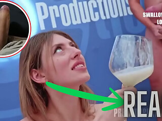 React: 213 loads for a Slavic School teacher that gulps it all in a big mouthful and gokkun bukkake