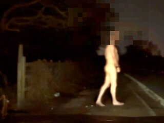 Pt2 crazy naked exhibition barefoot with cars passing close