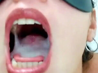 Big cum in my mout , gargles and cum swallow!!!