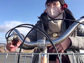 Solo outdoor session with a crossdresser and an electro-hitachi