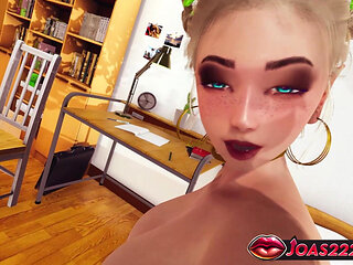 Blowjob by Elf Princess Diana - Handjob Service for Big Dick, Wall Irrumatio Mouth Fuck and Cumshot 3D Hentai