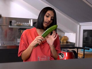 Grandpa's lusty Latina step-granddaughter indulges in a sizzling sex swap