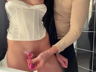 Preparing His Wife for Creampie Cleanup