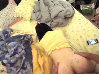 Chinese MILF Slutty Kitty lets Yummy Jimmy write on her ass and cum in her tight juicy pussy on Valentine's Day