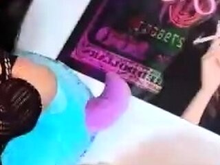 Big Tits Tranny Jerking her Big Hard Cock