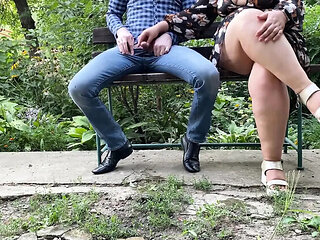 OurFetishLife Kinky MILF Pissing Help on Bench with Sexy Legs